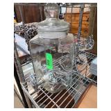 Glass Beverage Dispenser with Metal Stand