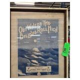 Framed Vintage Sheet Music Cover Artwork