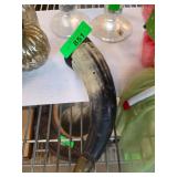 Brass and Horn Powder Horn with Cap