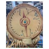 Decorative Leather Hand Drum With Bead Accents