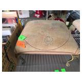 Footstool With Needlepoint Cushion and Curved Legs