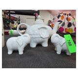 Porcelain Elephant-Themed Tea Set