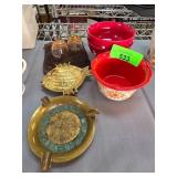 Decorative Brass Trays and Kitchenware Lot