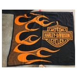 Harley-Davidson Black and Orange Flame Blanket