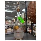 Glass Decanter with Gold and Frosted Design
