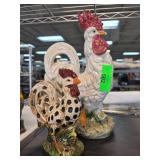 Two Ceramic Rooster Figurines