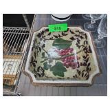Decorative Ceramic Dish with Grape Motif