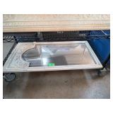 Decorative White Framed Mirror with Scroll Design