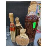 Decorative Bottles Filled with Colored Items