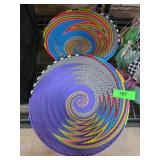 Colorful Handwoven Swirl Baskets