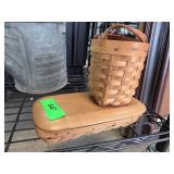 Longaberger Wooden Handmade Basket & other