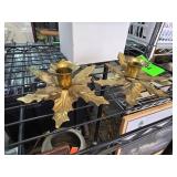 Brass Leaf-Shaped Candle Holders