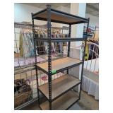 Metal Shelving Unit With Particle Board Shelves