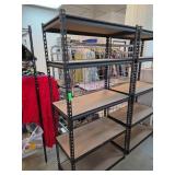 Metal Shelving Unit With Wooden Shelves