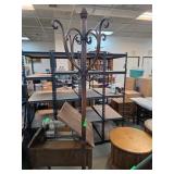 Ornate Metal Coat Rack with Umbrella Stand