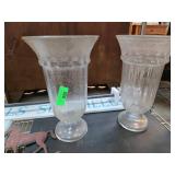 Clear Glass Vases with Flared Rims