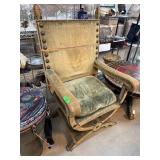 Upholstered Savonarola Armchair Older