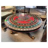 Hand-Painted Circular Wooden Table
