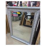 Silver-Tone Ornate Framed Mirror