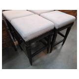 Four Upholstered Bar Stools