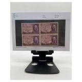 Block of 4 US 3-Cent Postage Stamps