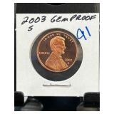 2003 Gem Proof Lincoln Cent Coin