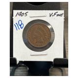 1905 Indian Head Penny in Very Fine Condition