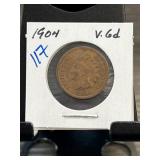 1904 Indian Head One Cent Coin