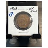 1903 Indian Head Cent Graded VF/Fine
