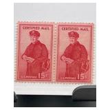 US Certified Mail Pair, Mint Condition