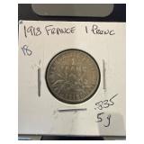 1918 France 1 Franc Coin