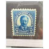 US 5 Cent Roosevelt Blue Stamp