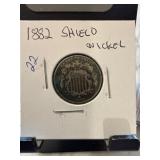 1882 Shield Nickel with Visible Details