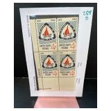 Block of 4 Camp Fire Girls Stamps, 4Â¢, 1960