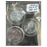 1943 Lincoln Steel Cents PDS Set