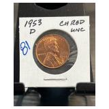1953-D Lincoln Wheat Penny CH RED UNC