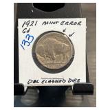1921 Buffalo Nickel with Mint Error