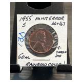 1955-S Lincoln Cent Mint Error Coin