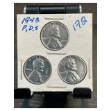 1943 Lincoln Steel Cent PDS Set