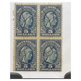 United States $5 Documentary Revenue Stamps Block