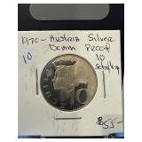 1970 Austrian Silver 10 Schilling Proof Coin