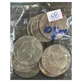 Lot of 10 Mixed Ike Dollars
