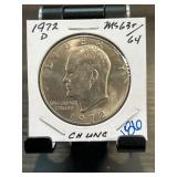 1972-D Eisenhower Dollar Coin CH UNC