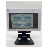 Block of Four Blue Postage Stamps