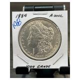 1889 Morgan Silver Dollar AU Condition