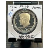 1976-S PR-68 Silver Kennedy Half Dollar Coin