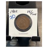 1902 Indian Head Cent in Fine Condition