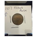 1857 Flying Eagle Cent in Holder