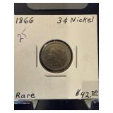1866 Three-Cent Nickel Coin