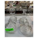 Four Clear Glass Items